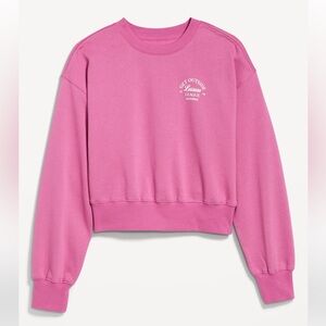 Old Navy. SoComfy Graphic Drop-Shoulder Crew-Neck Sweatshirt. Sz XL. Pink. NWT.